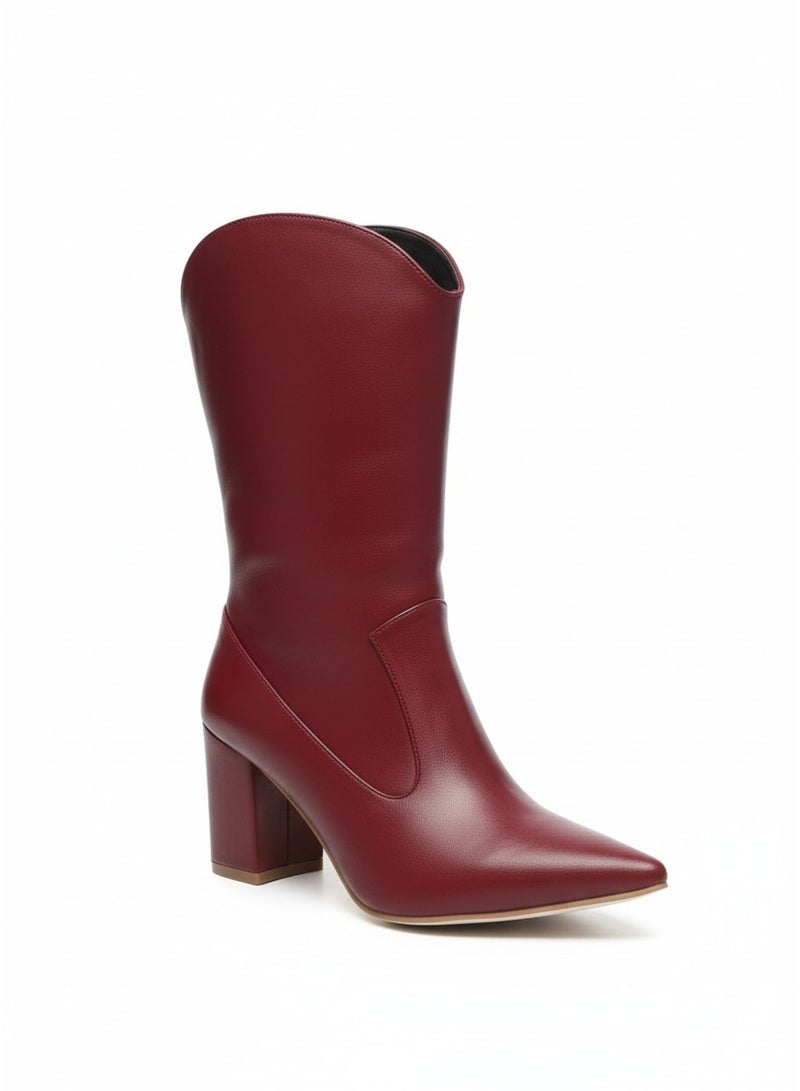 فيبراندا بوت أنيق بتصميم عصري بكعب عريض ومقدمة مدببة B-52 - Image 3